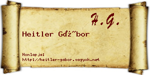 Heitler Gábor névjegykártya